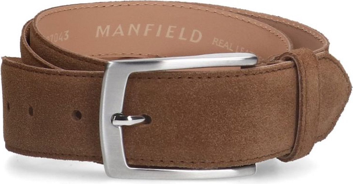 Manfield - Heren - Taupe suède riem - Maat 95