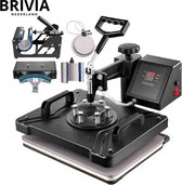 Brivia Transferpers - Hittepers - Heat press machine - 5 in 1 Professionele Heat Press - Digitaal LCD Display - 30x38cm