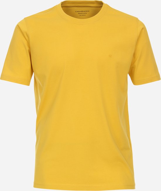 CASA MODA comfort fit heren T-shirt - geel - Maat: 5XL