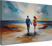 Décoration murale couple - Tableau personnes - Peintures sur toile Mer - Décoration murale chambre d'enfant - Tableau sur toile salon - Décoration murale 60x40 cm