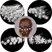 Haarspelden voor bruiloft, 20x stuks bloemen, haaraccessoires, strassteentjes voor bruidskapsel, U-vormige haarspelden, communie, feest, bruidskralen, haarspelden, haaraccessoires, strassteentjes, bloemen