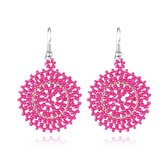 Boucles d'oreilles Circle Carise - Rose | 5,3 x 3,5 cm | Bijoux/Perles | Mode Favorite