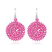 Carise Circle Oorbellen - Roze | 5,3 x 3,5 cm | Bijoux/Kraaltjes | Fashion Favorite