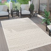 Paco Home Vloerkleed Tapijt Voor Binnen En Buiten Terras Keuken Scandinavisch Eenkleurig 160 cm Rund