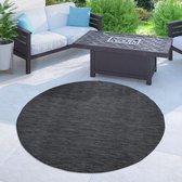 Paco Home In-& Outdoor Balkon Terras Keukenvloerkleed Eenkleurig Gemêleerd Patroon 80 cm Rund