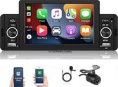 Autoradio - 1 DIN - Apple Carplay - Android Auto - Bluetooth - Usb - Caméra de recul