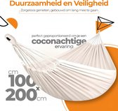 PD® Hangmat - 200 x 100 cm - Beige - Complete set met Handige Opbergtas - Zomer