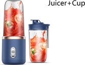 Go-shipping - Draagbare blender - Fruitmixer - Mini Blender - Milkshaker - Portable - 400ML - Eiwitshake - Blender To Go - Sapmaker - Blauw