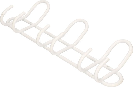1x Luxe kapstokken / jashaken met 3x dubbele haak - hoogwaardig aluminium - 14,5 x 40 cm - witte wandkapstokken / garderobe haakjes / deurkapstokken