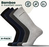 Bamboe Sokken | Anti-zweet Sokken | Naadloze Sokken | Sokken Heren | Sokken Dames | 4 Paar - Kleurmix | Maat: 43-45 | Merk: Bamboosa