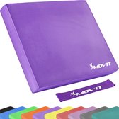 MOVIT® Balance Pad avec bande de fitness - Set de 2 - Coussin d'équilibre - Yoga - Pilates - Méditation - Violet