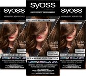 SYOSS Metallics - 4-65 Chocolate Copper - Permanente Haarverf - Haarkleuring - 3 Stuks