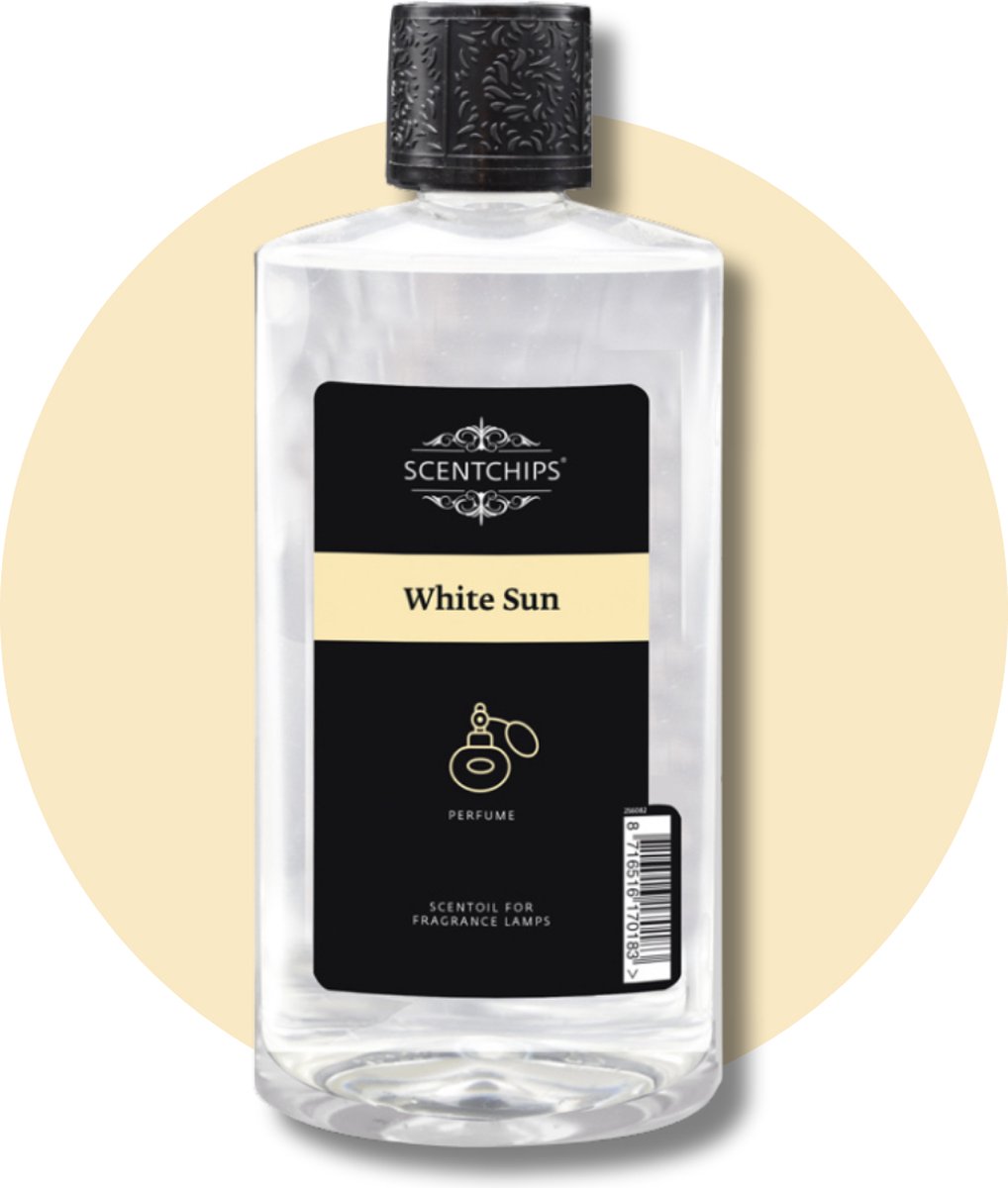 Goedkoopste Scentchips® White Sun - Geurolie Voor Oliebrander - Parfum Olie - Geurolie Voor Lampenolie - Geurlamp Olie - 475ml