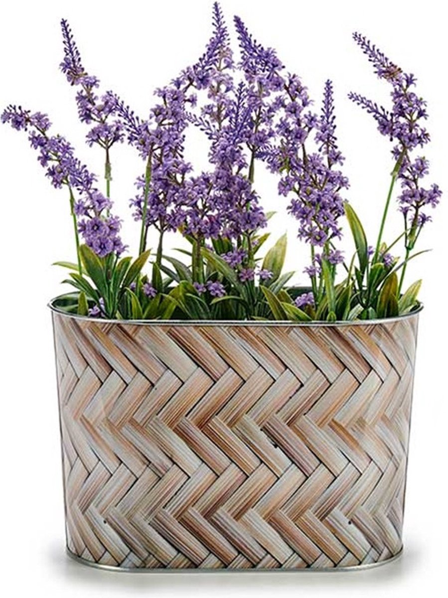 Arte r Plantenpot/bloempot teil- zink - bruin - L22,5 x D11,5 x H12 cm