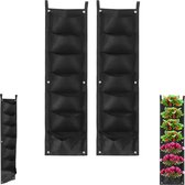 Jardin vertical - Sac à plantes suspendu - Intérieur et Plein air - Convient pour balcon - 2 x 7 compartiments