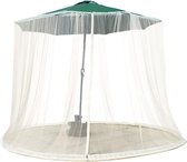 Parasolnet, terrasparasolnet voor parasol, 7FT-12FT, met polyester net en vulbare basis, perfect voor bescherming tegen zon en muggen in de tuin, 335 x 240 cm, wit