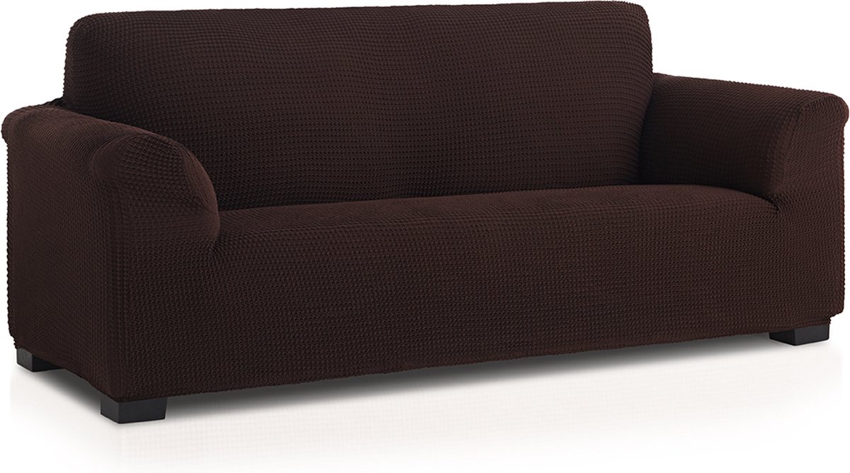 Belmarti Bankhoes Milos 180cm tot 250cm breed - Bruin - Bankhoezen van ademend katoen - Premium Belmarti® kwaliteit - Extreme stretch