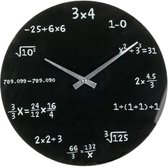Wiskunde Klok - Wandklok - Grappige klok - Leuke klok met rekensommen - Zwart