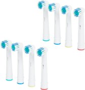 Opzetborstel voor Oral-B - Elektrische tandborstel - Opzetborstels - Wit / Multicolor onderkant - 8 stuks