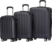 TRVLMORE Kofferset - 3 Delig - Complete Set - 38L Handbagage + 70L en 110L Ruimbagage - Zwart