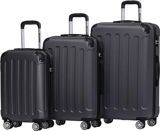 Foto: Trvlmore kofferset 3 delig 38l handbagage 110l ruimbagage lichtgewicht trolley reiskoffer set zwart