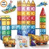 Lardic - Tuiles magnétiques - Jouets magnétiques – 100 pièces - speelgoed de construction - Tuiles magnétiques - speelgoed Montessori - Bouwstenen