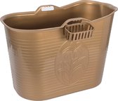 FlinQ Bath Bucket - Mobiele Badkuip voor in de Douche - Zitbad voor Volwassenen - Ook als Ijsbad / Ice Bath - Dompelbad voor Wim Hof Methode - Goud