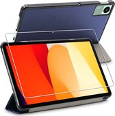 ebestStar - Hoes voor Xiaomi Redmi Pad SE, Slanke Design PU Lederen Etui, Automatische Slaap/Wake, SmartCase hoesje, Donkerblauw + Gehard Glas