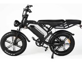 Vilolux® - Ouxi - V20 - Modèle 2024 - Banquette arrière incluse - Prêt à conduire - Fatbike électrique - Fatbikes - E-Bike - Fonction Cruise - 25 km/h - 250W - 7 vitesses - Sac pour téléphone - Repose-pieds - Garantie 1 an - Zwart - Légal
