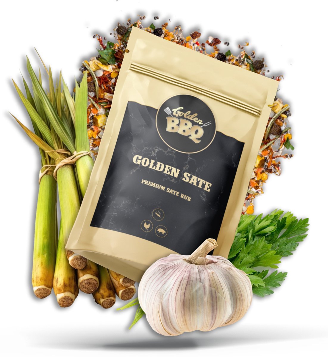 Goedkoopste Golden BBQ - Golden Sate - BBQ Rub - Kruidenmix - Saté Marinade - 200 gram