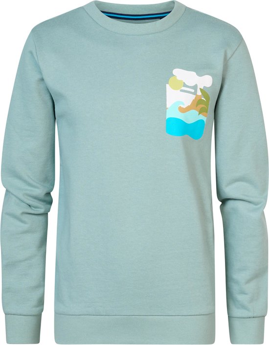 PETROL Jongens-Sweater--5179 Aqua Grey-Maat 152