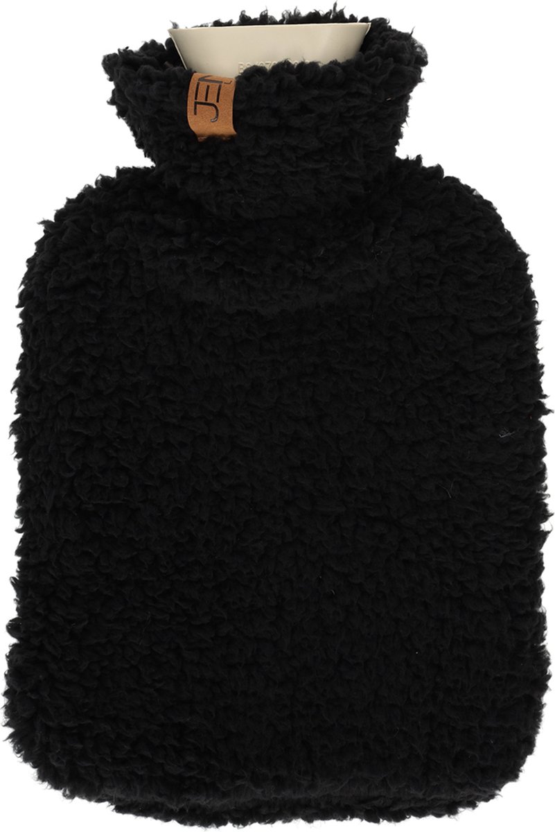 JENS Living Kruik - Teddy - Polyester - 34 x 23 x 8 cm - Zwart