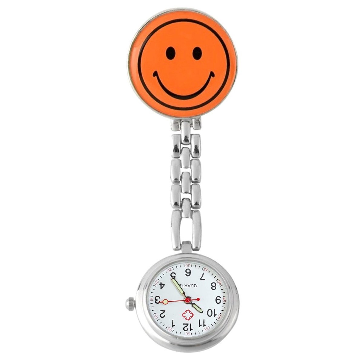 Fako® - Verpleegstershorloge - Zusterhorloge - Verpleegster Horloge - Smiley - Oranje