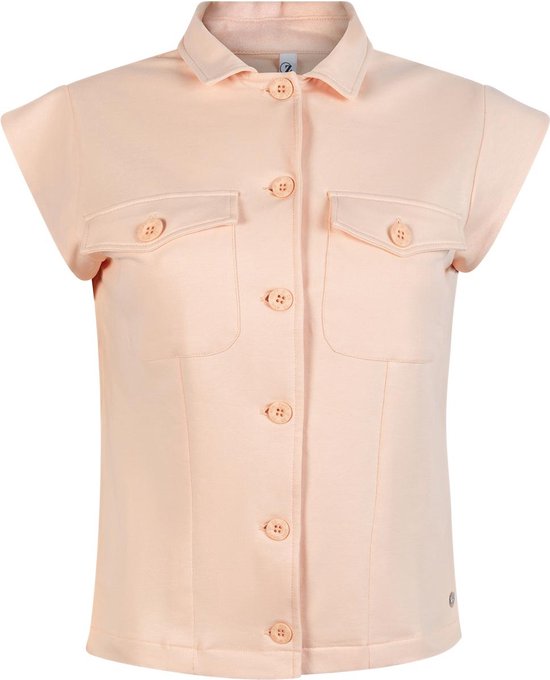 Zoso Blouse Amee Coated Sleeveless 242 1020 Apricot Dames Maat - S