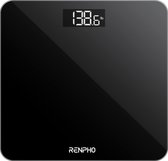 RENPHO - Digitale Badkamerweegschaal - Weegschaal - Groot LED-Display - Step-On-Technologie - Capaciteit 180kg / 400lb - Zwart