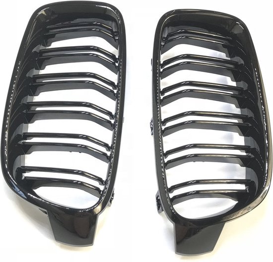 Sportieve Grille Geschikt Voor BMW 3-Serie E92 En E93 2006-2010  Pre Facelift Dubbele Spijl Glans Zwart