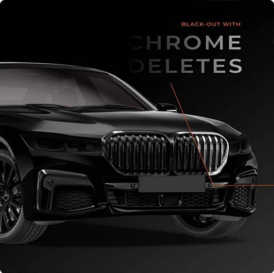 Gloss Black De-Chroming Chrome Delete Vinyl Tape – 10m Length, Various Widths Available