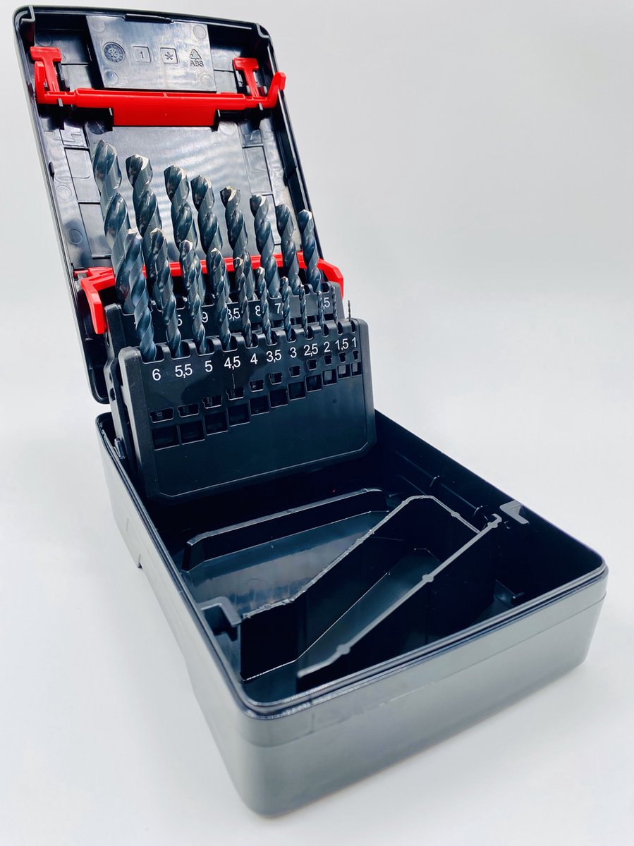 Metrische set met M42 8% spiraalboren met kobalt voor roestvrij staal en hard metaal (1,5 mm-6,5 mm/13 stuks