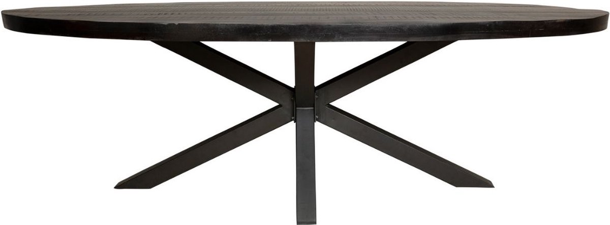 Starfurn Eettafel Milan - Eetkamertafel ovaal - Zwarte eettafel 300 cm