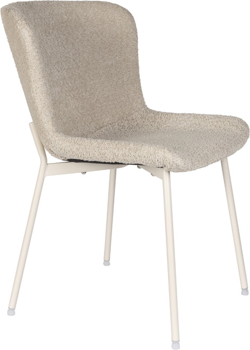 Eetkamerstoel Stof/Textiel - Off White - Zitdiepte 48cm - Giga Meubel