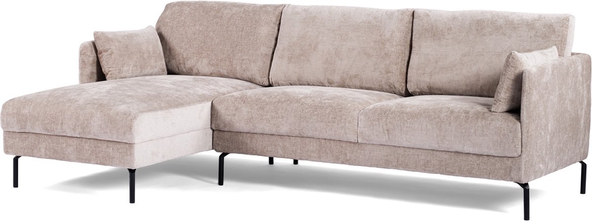 Chaise Longue Bank Champagne - 3-Zits Links - 255x157x85cm - Pablo - Giga Meubel