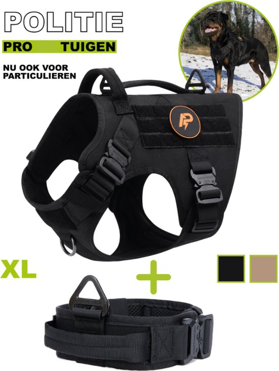 Always Prepared © Pro Anti Trek Tuig en Halsband Middel en Grote Hond Zwart XL bol