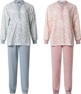Lunatex - 2 dames pyjama's 124234 - ocean blue en roze - maat L
