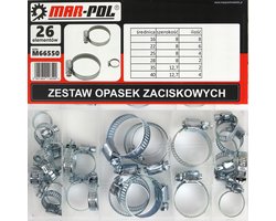 Slangklemmenset, Slangklemmen assortiment - 26 delige (diameter 16, 22, 25, 28, 35, 40 )