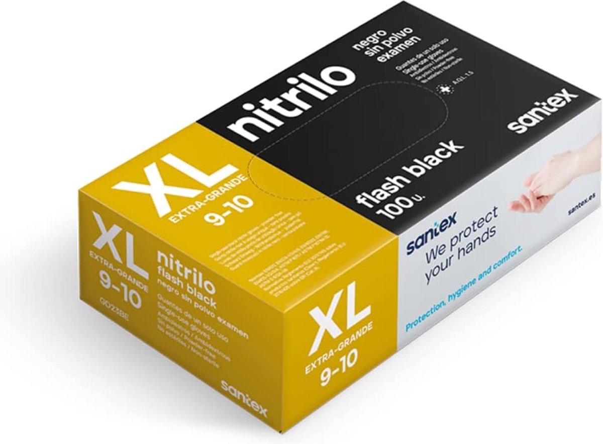 Extra Sterk 6,8 gram Nitril handschoenen Zwart 100 pcs maat XL 9/10