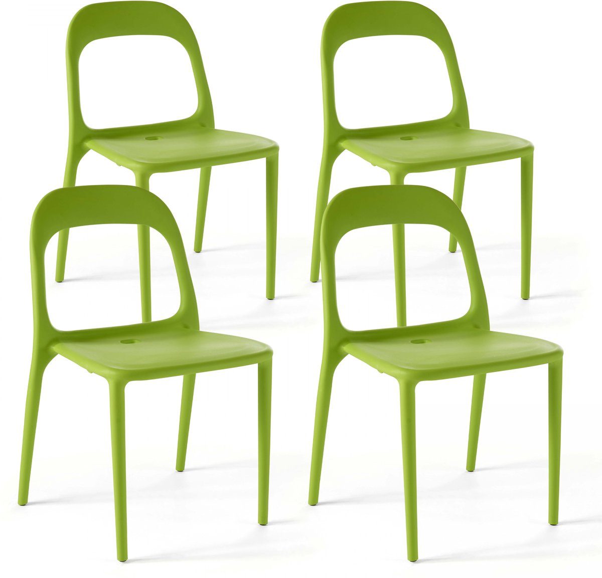 Oviala - Set van 4 groene plastic stoelen - Milan