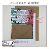 Geldkaart met mini Envelopje -> Bedankt - Voetbal - No: 02 (Bedankt! Je bent een Topper! - Groen gestreept met voetbal elementen) - LeuksteKaartjes.nl by xMar