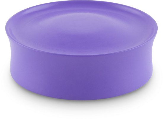 Een paars Lansinoh deksel voor een bewaar- of babyfles.