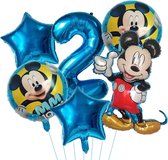 Mickey Mouse - Jomazo - Ballons en aluminium Mickey Mouse avec numéro 2 - Anniversaire Mickey Mouse - Anniversaire enfant - Mickey Mouse 2 ans - Ballon Mickey Mouse - Ballons Mickey Mouse - Fête des enfants Disney