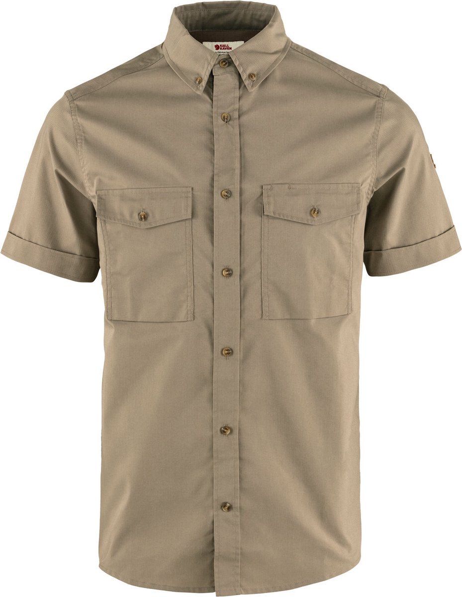 Fjällräven Ovik Air Stretch SS Shirt – Outdoor Kleding Fleeces en Truien Overhemd korte mouw Bruin